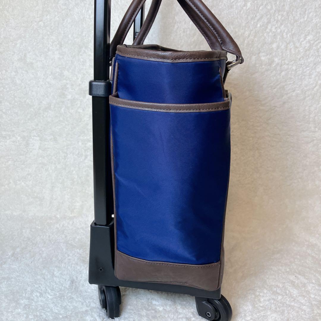 【極美品】SWANY ウォーキングバッグ キャリーカート 2way ネイビー