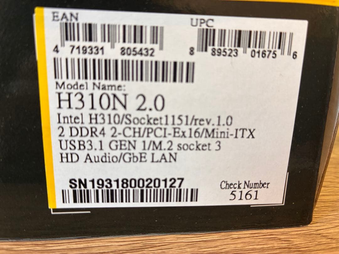 【美品】GIGABYTE H310N 2.0 Mini-ITX LGA 1151