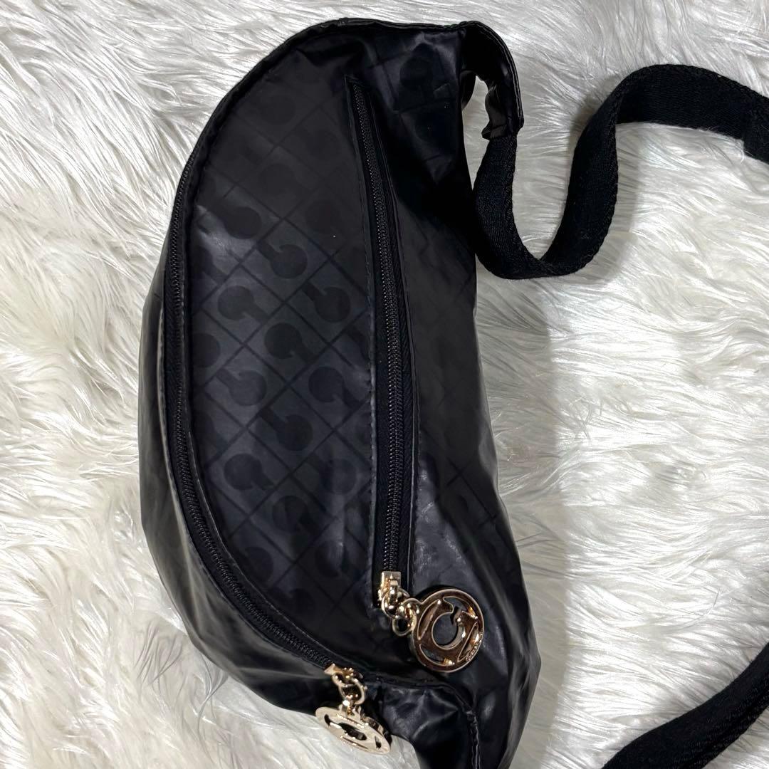 美品✨ゲラルディーニ 総柄 ウエストバッグ ボディバッグ ショルダーバッグ 黒