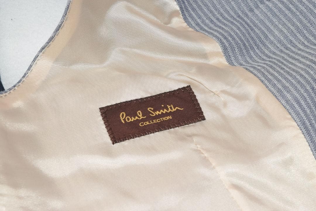 新品☆Paul Smithコレクション シアサッカー ベスト☆XLサイズ☆グレー