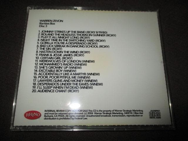 洋楽 warren zevon jackson browne rarities