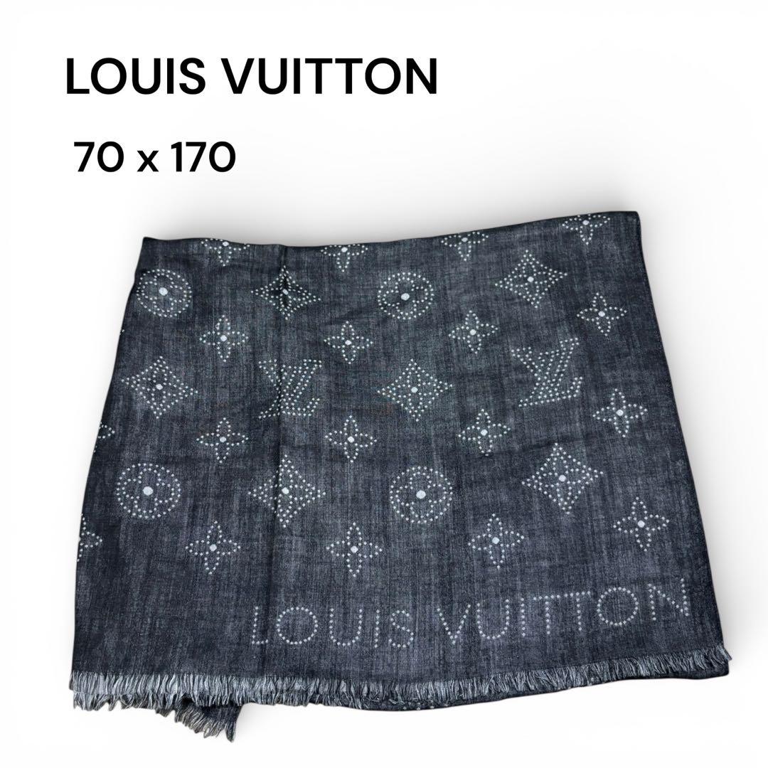 LOUIS VUITTON モノグラム 大判ストール カシミヤ シルク