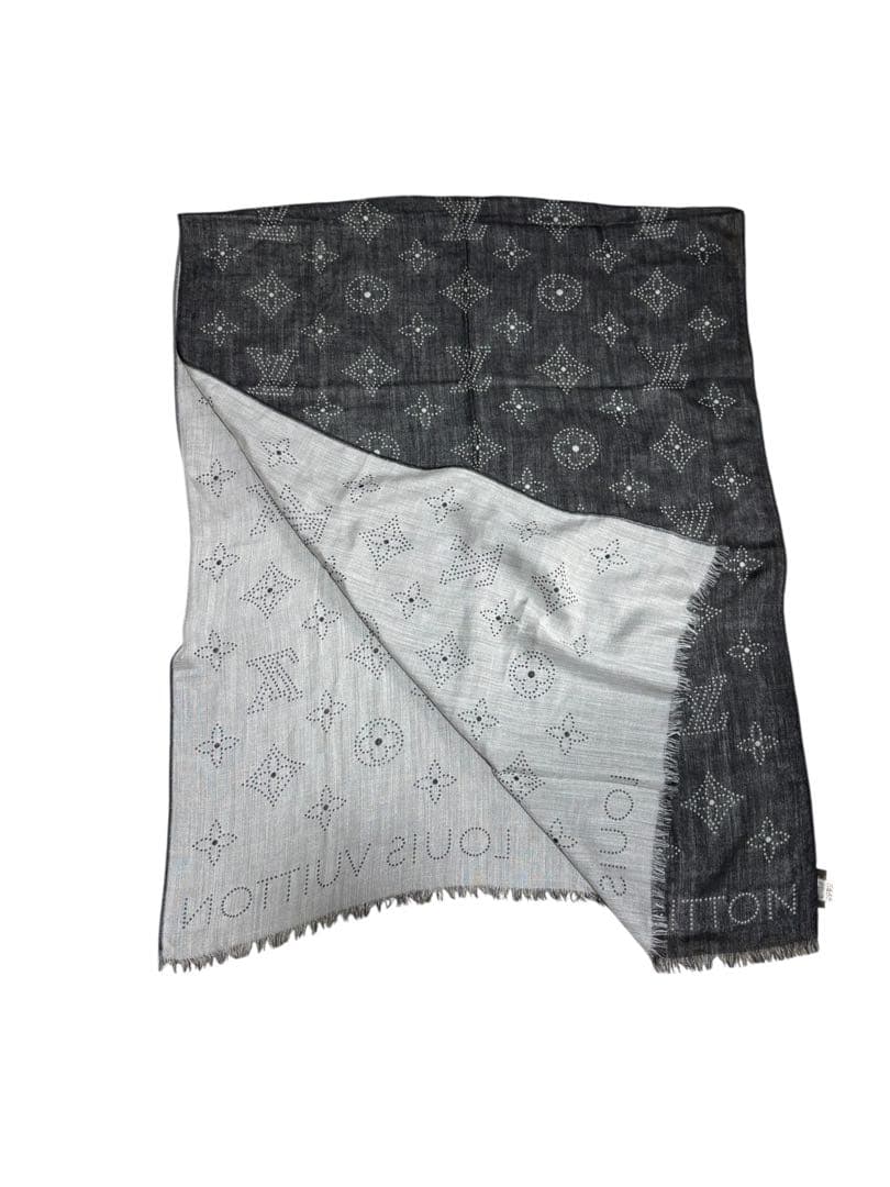LOUIS VUITTON モノグラム 大判ストール カシミヤ シルク