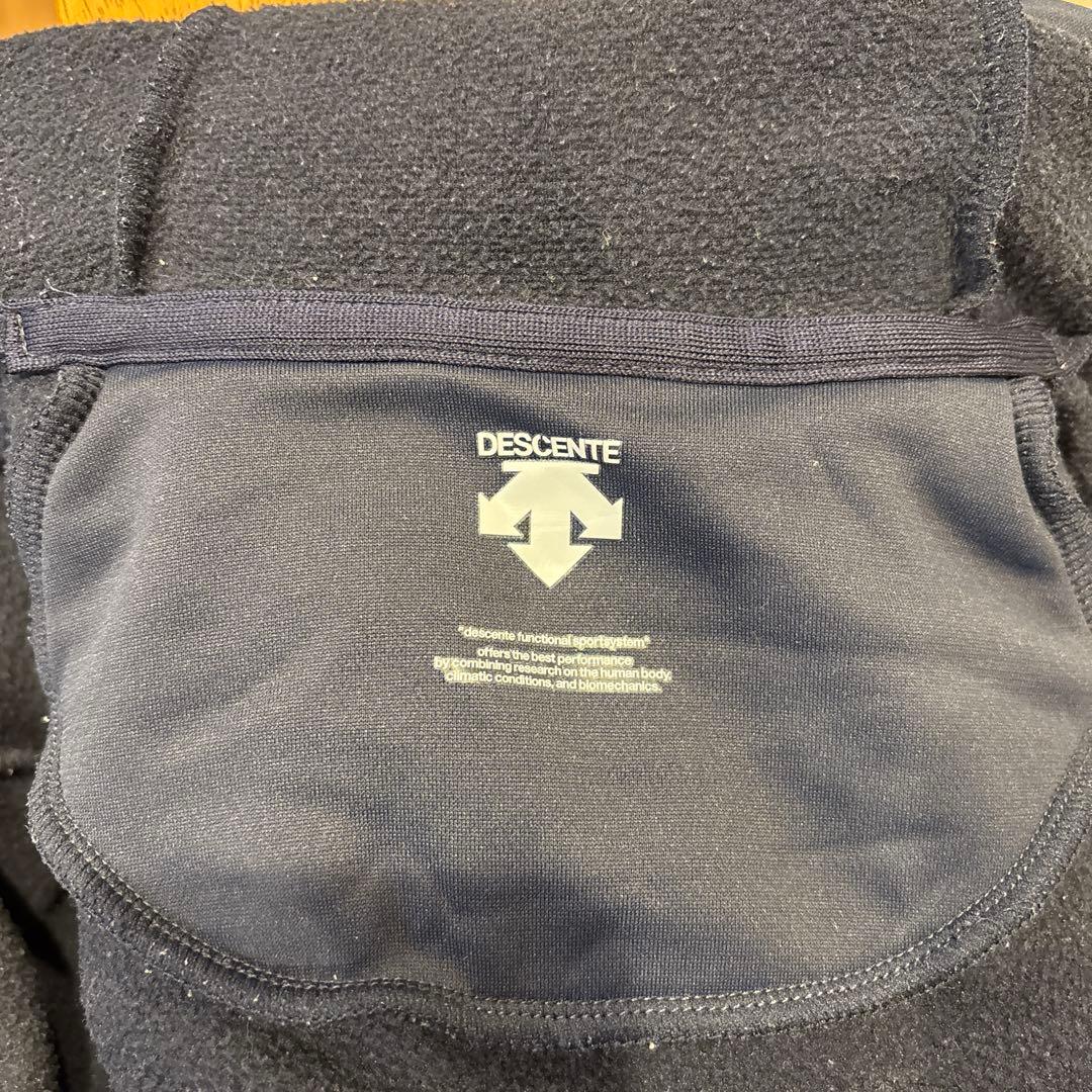 極美品 DESCENTE ネイビー 裏起毛ジャージ上下セットアップ M
