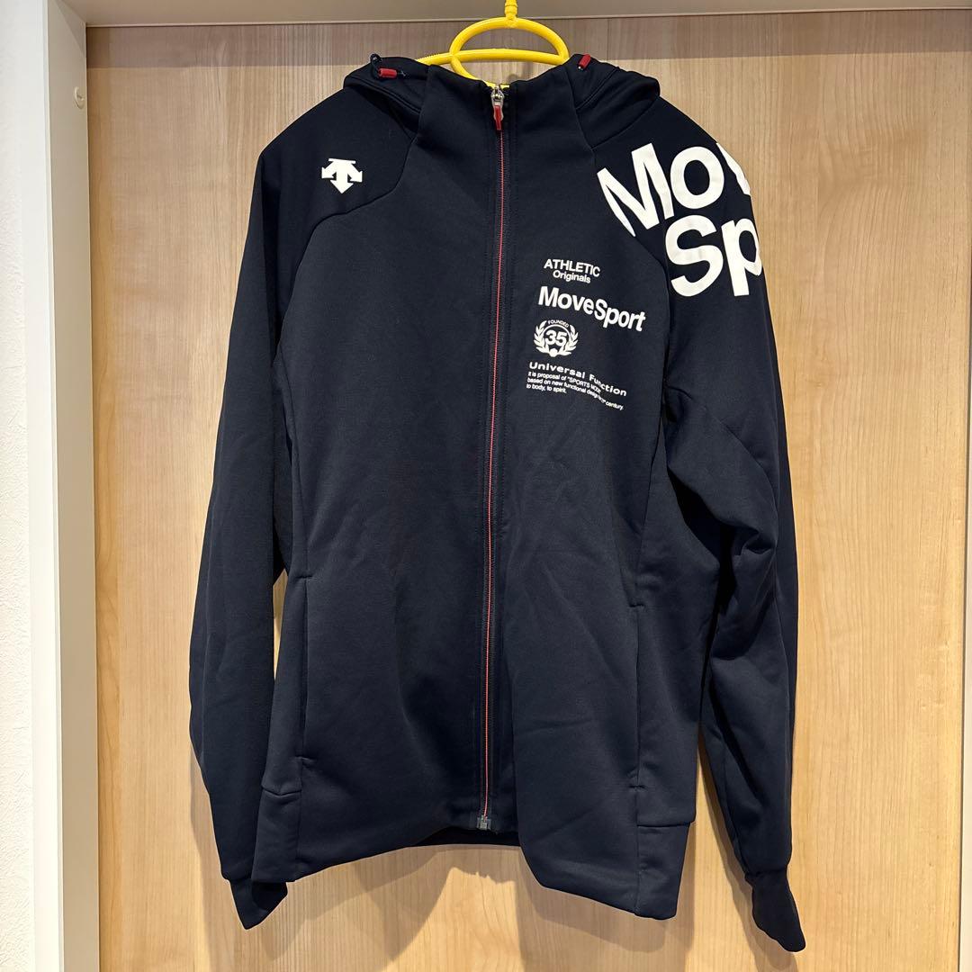 極美品 DESCENTE ネイビー 裏起毛ジャージ上下セットアップ M