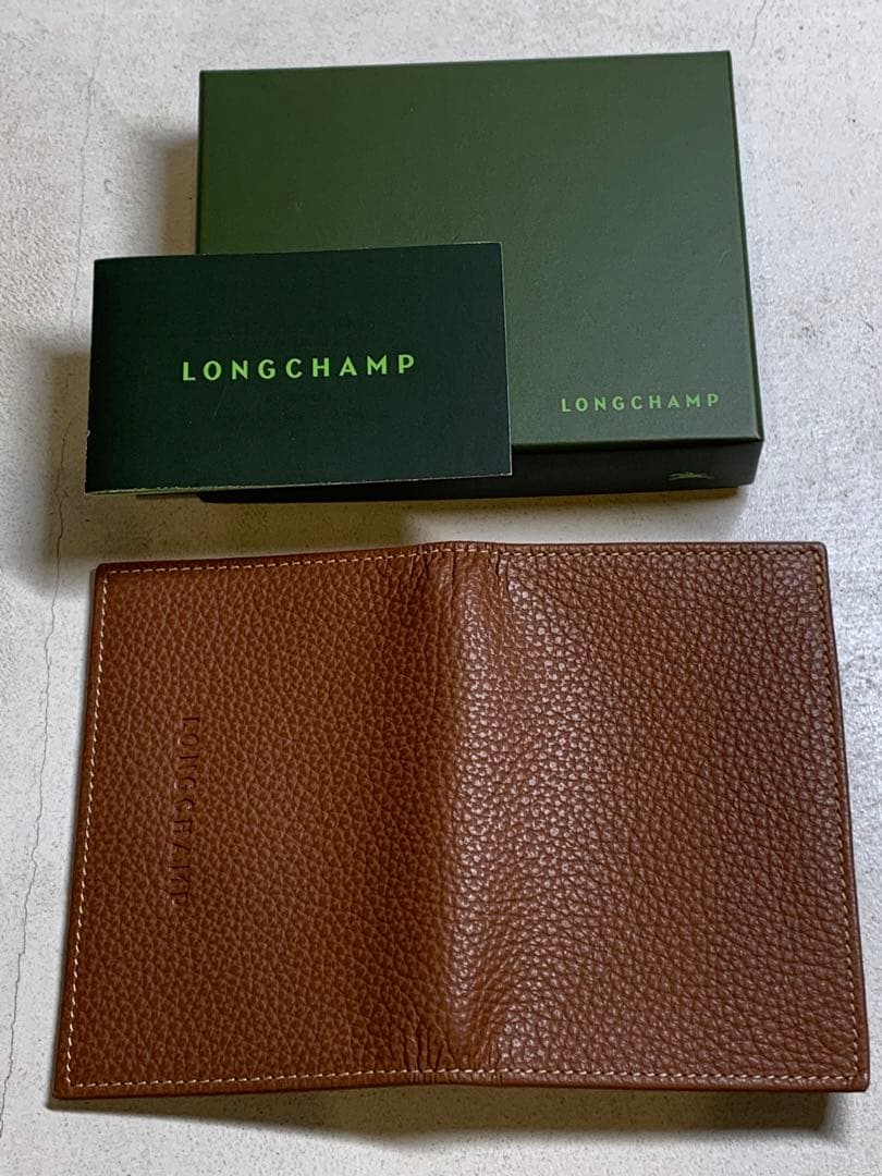 【新品未使用】LONGCHAMP ブラウン 黄土色系　名刺入れ　カードケース