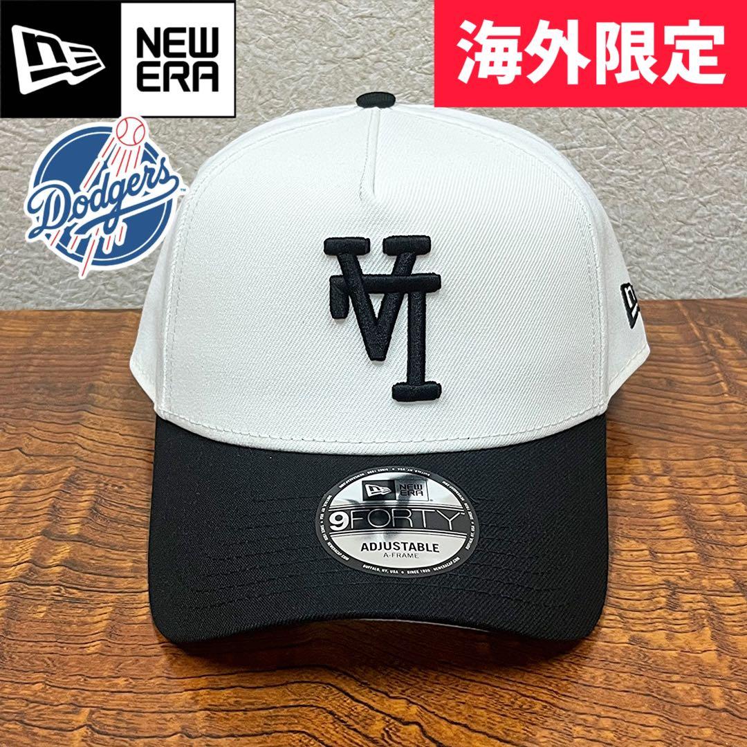 【海外限定】　ニューエラ　ドジャース 9FORTY 逆ロゴ 黒 キャップ　帽子
