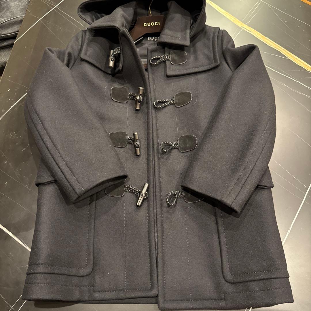 GUCCI ブラック ダッフルコート フード付き