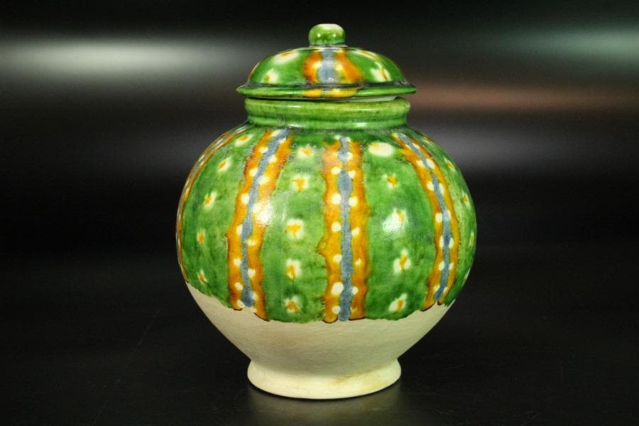 中国美術 彷古 蓋壷 高14cm 在印(K-A169)