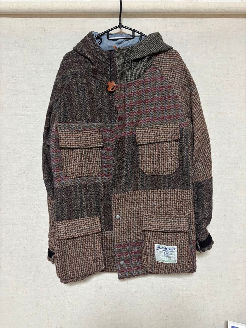 Harris Tweed パッチワークモッズコート