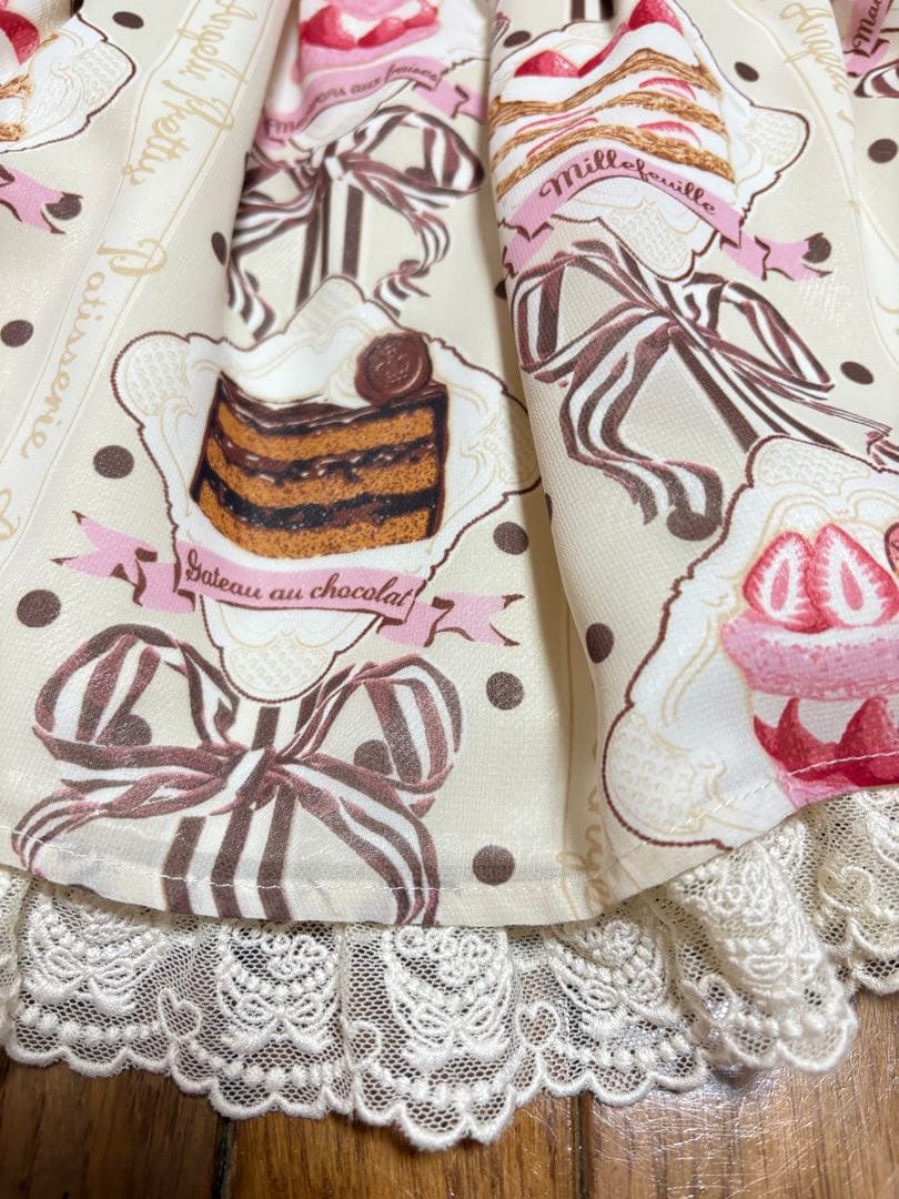 Angelic Pretty ケーキ柄 スカート ヘアクリップ付き