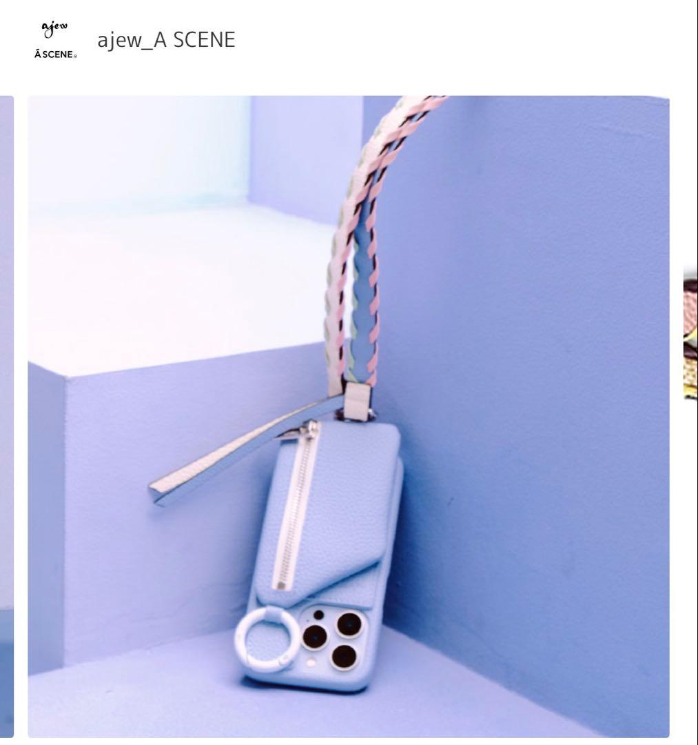 《新品未使用》ajew A SCENE ライトブルー iPhoneケース