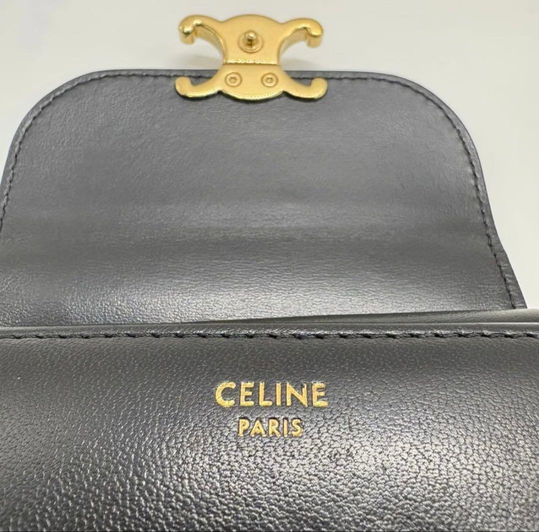 CELINE セリーヌ☆トリオンフ☆カーフスキン☆三つ折り☆財布☆ミニ財布