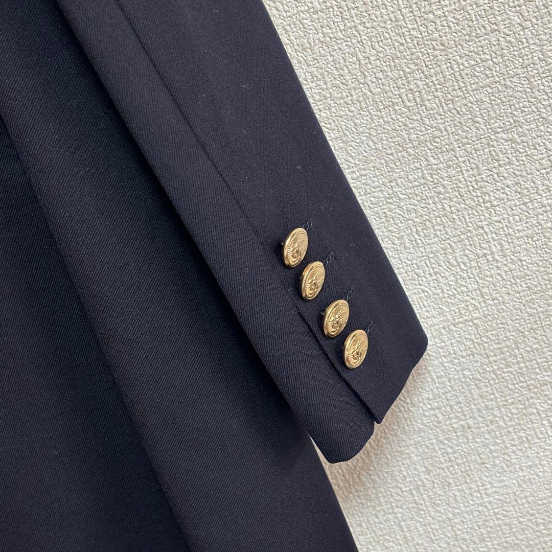 美品　バーバリー　 ブレザー　紺ブレ ダブル　 金ボタン 　ダークネイビー