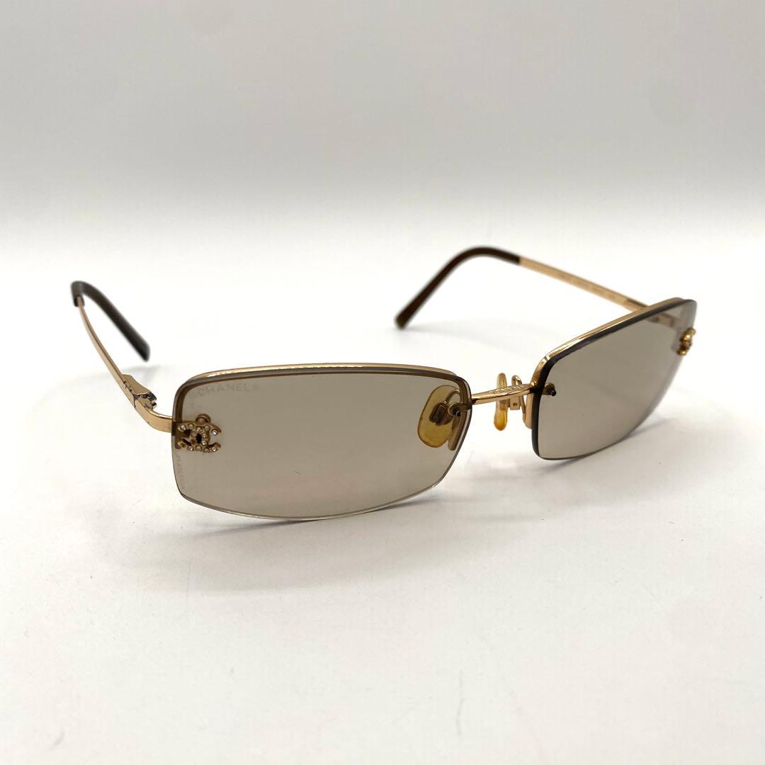 CHANEL サングラス　ゴールド　ココマーク　ラインストーン　4093-B