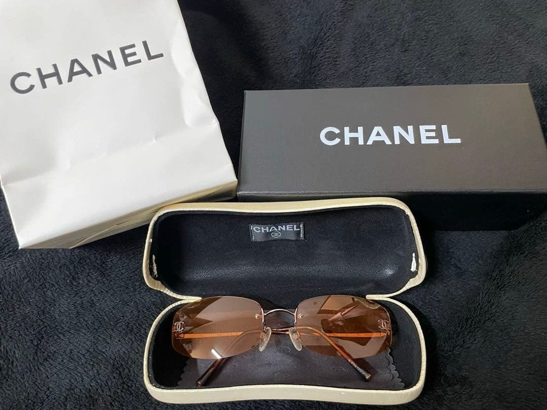 【正規品】 CHANEL ブラウン サングラス ケース 箱 袋付き