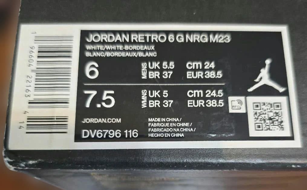 JORDAN RETRO 6 G NRG M23 /24cmゴルフシューズ