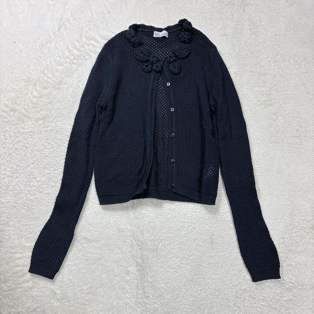 RED VALENTINO レッドヴァレンティノ 薔薇モチーフ カーディガン