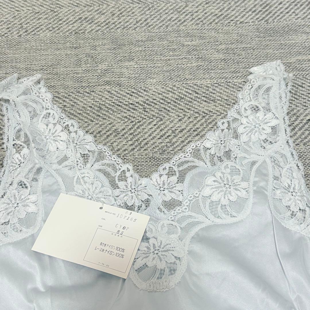 美品　Christian Dior レースキャミソール　ライトブルー