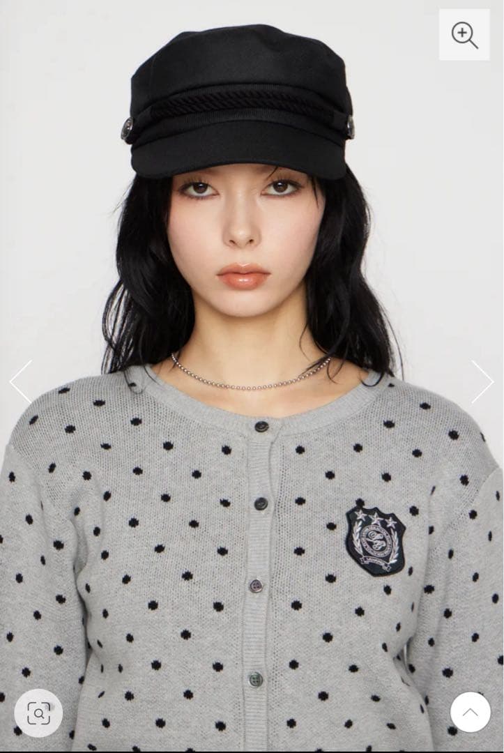 LAGUA GEM WAPPEN DOT CROPPEDカーディガン　GRAY