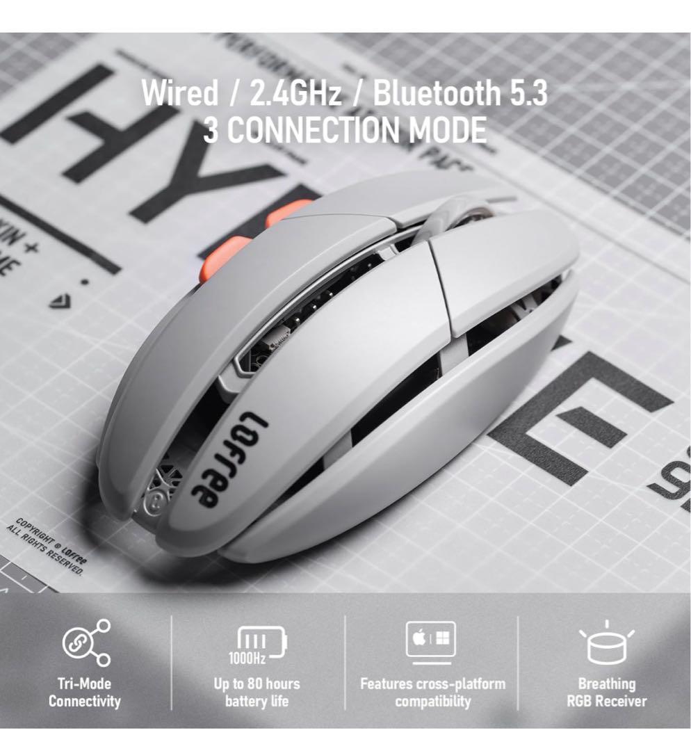 【新品未開封】LOFREE Hypaceゲーミングマウス ゴースト（透明）