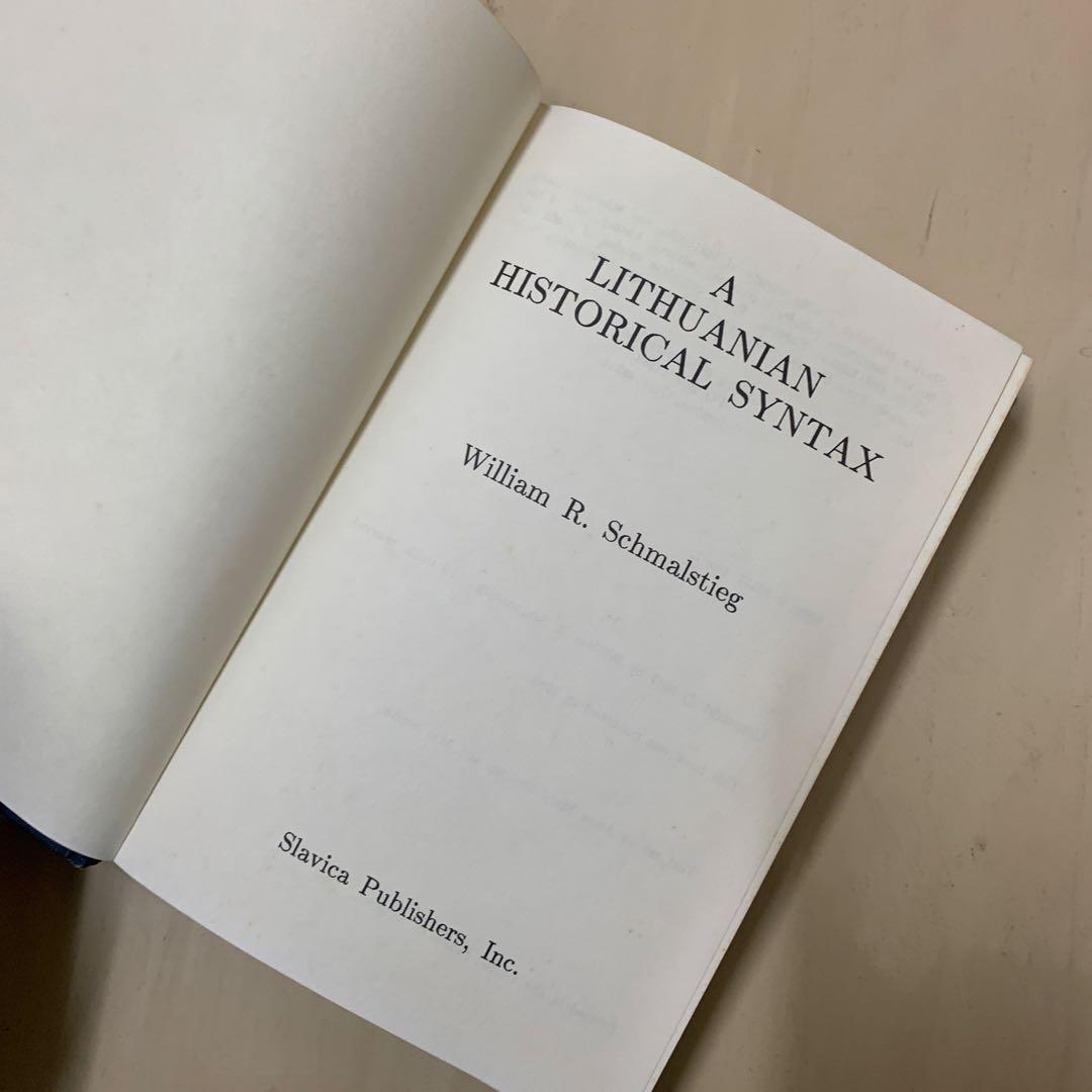 A Lithuanian Historical Syntax 古書　洋書