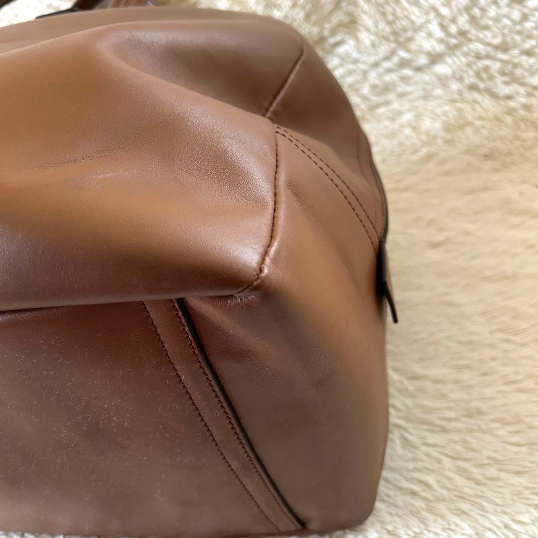 COACH コーチ ボストンバッグ 旅行バッグ オールレザー 大容量 ブラウン