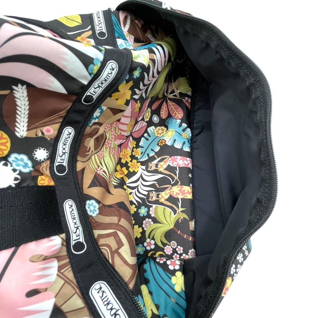 未使用に近いポーチ付✨ レスポートサック　ボストンバッグ ハワイ限定ワヒネフラ