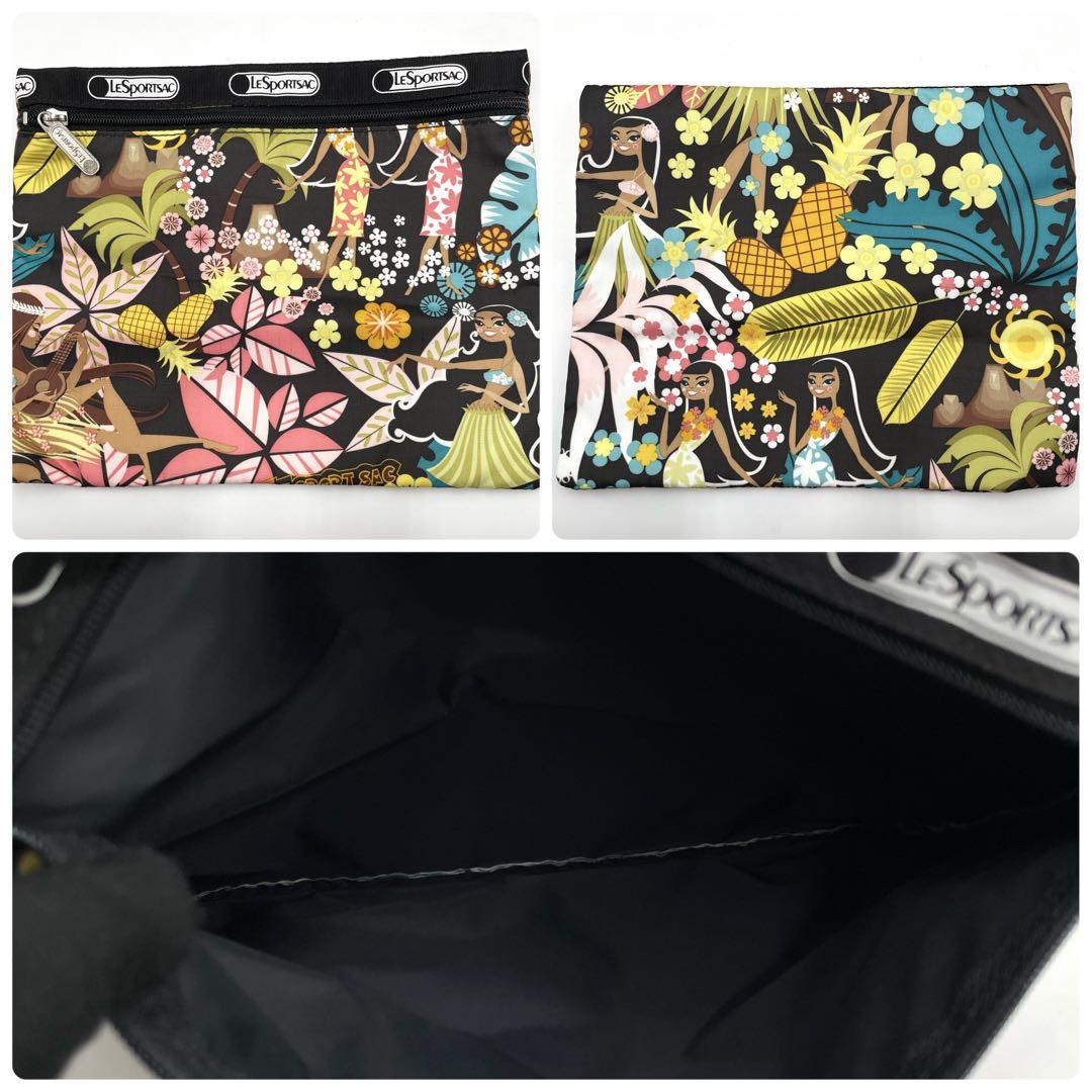 未使用に近いポーチ付✨ レスポートサック　ボストンバッグ ハワイ限定ワヒネフラ