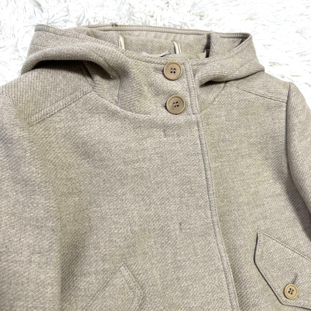 'S MaxMara エスマックスマーラ　アンゴラ入り　ロングコート　フード付き