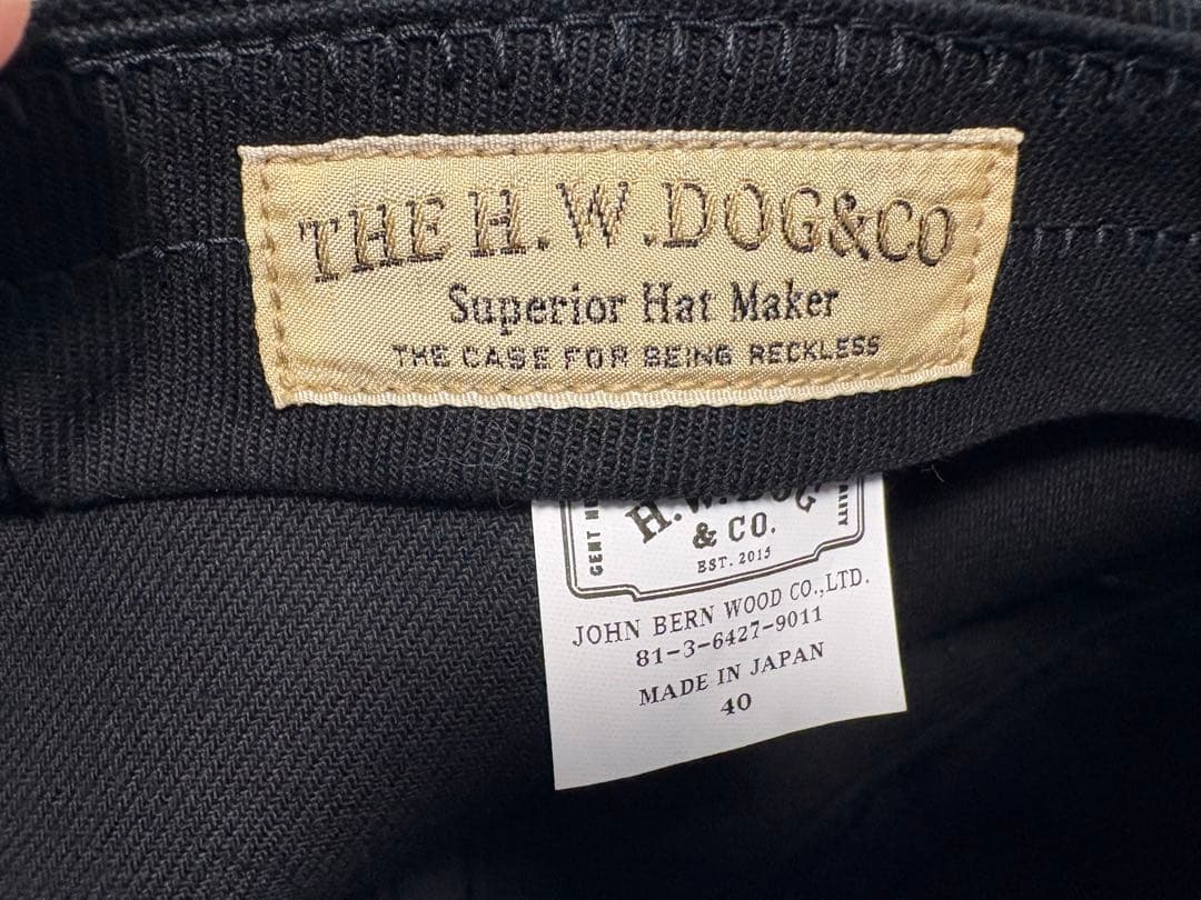 H.W.DOG & CO. ブラックキャップ　サイズ40