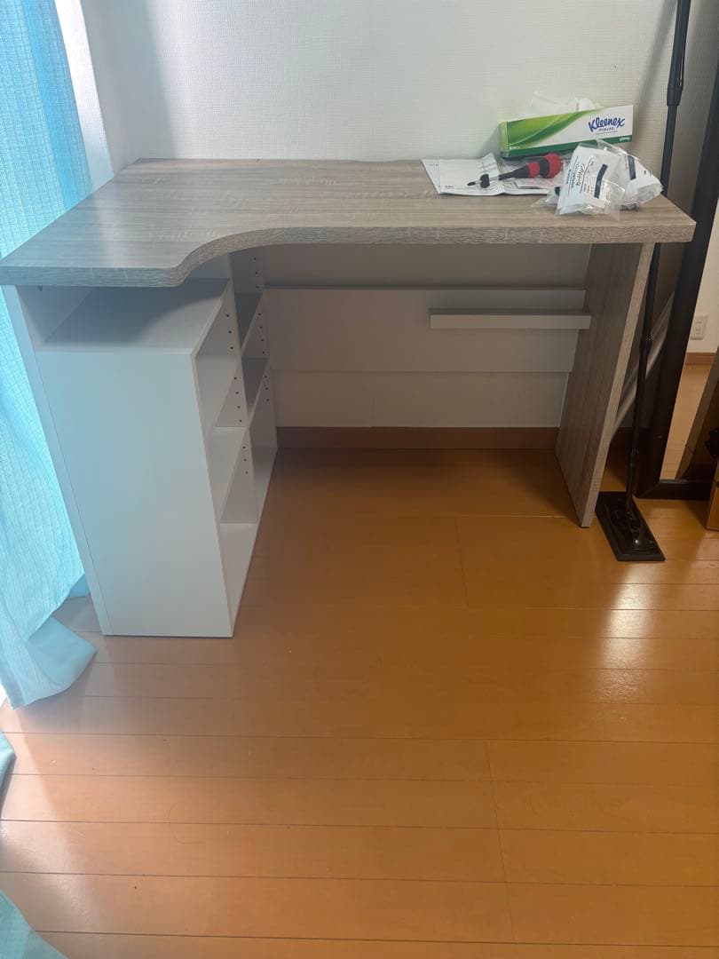 木目調 L字型 パソコンデスク　LOWYA 100cm