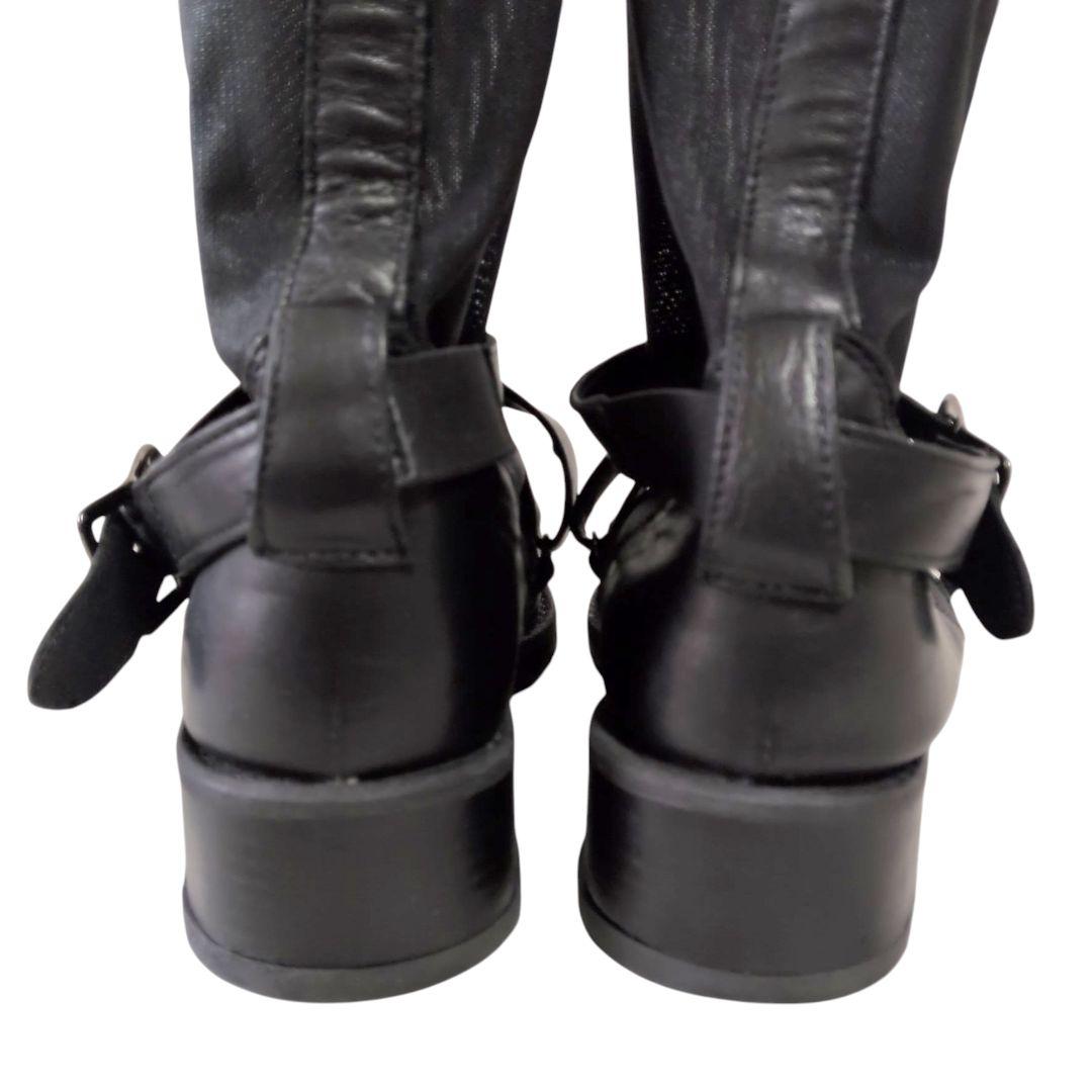 HIROKO KOSINO TRUNK レザー/メッシュニットバックルブーツ