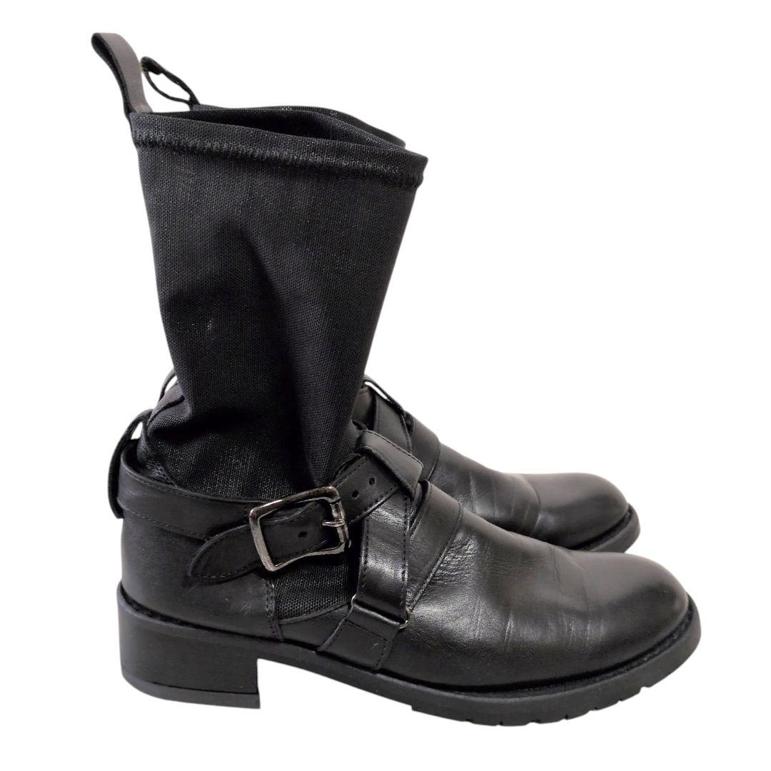 HIROKO KOSINO TRUNK レザー/メッシュニットバックルブーツ