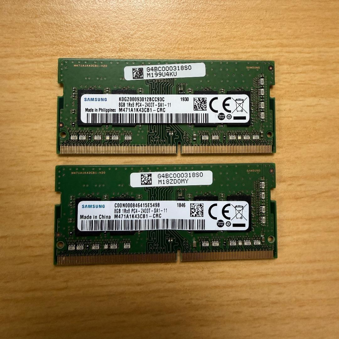 特価【SAMSUNG】 DDR4-2400T 8GB メモリ2枚セット計16GB