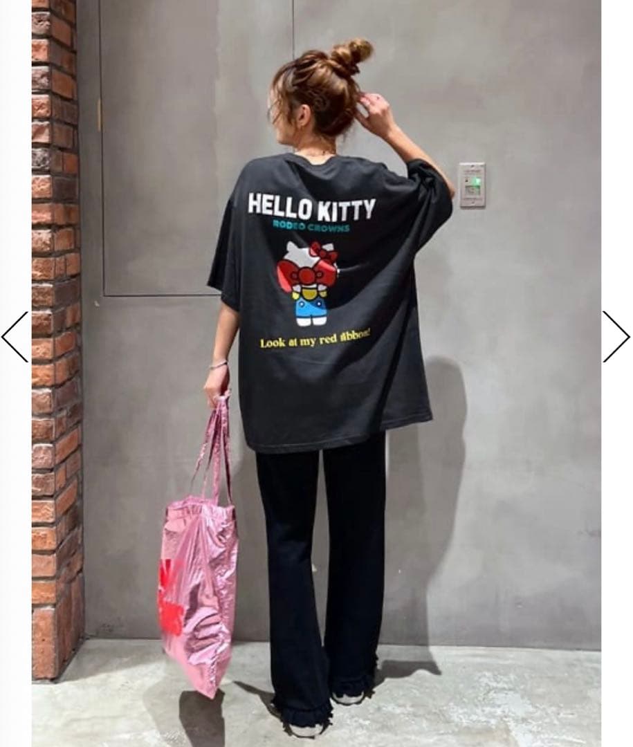 ロデオクラウンズ　HK)HIDDEN RIBBON KITTY Tシャツ