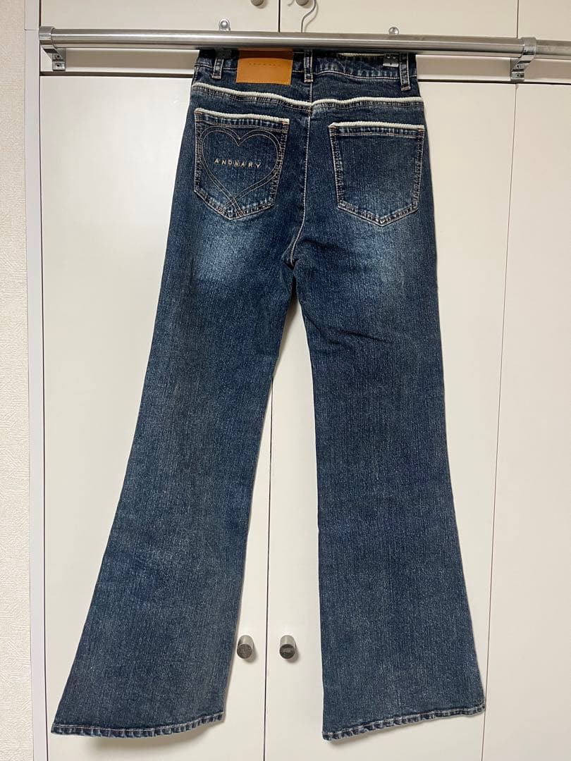 パンツ andmary Heart stitch denim NAVY