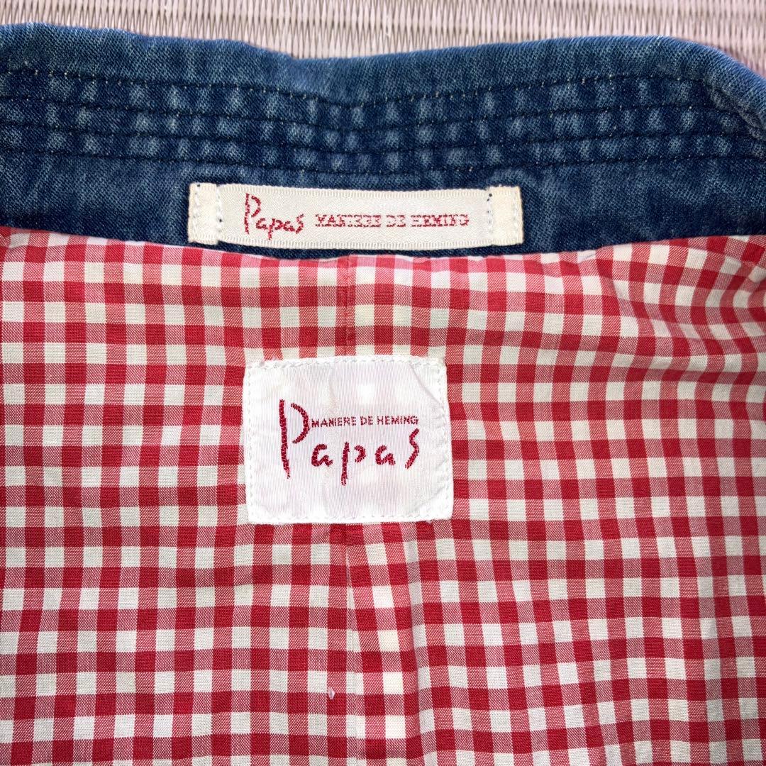 Papas パパス　インディゴデニム　カバーオール　Mサイズ