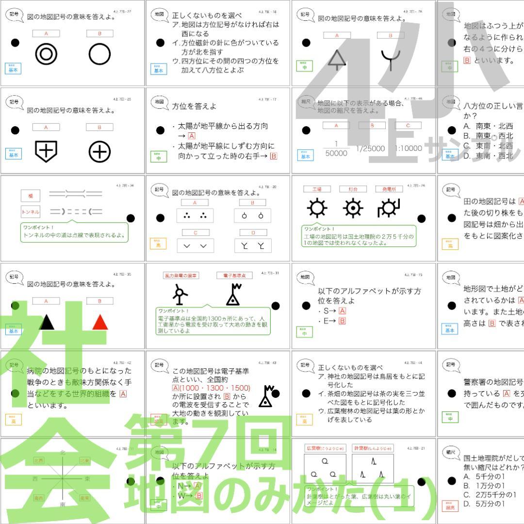 中学受験 暗記カード【4年上 理社国6-9回】 予習シリーズ 組み分け対策
