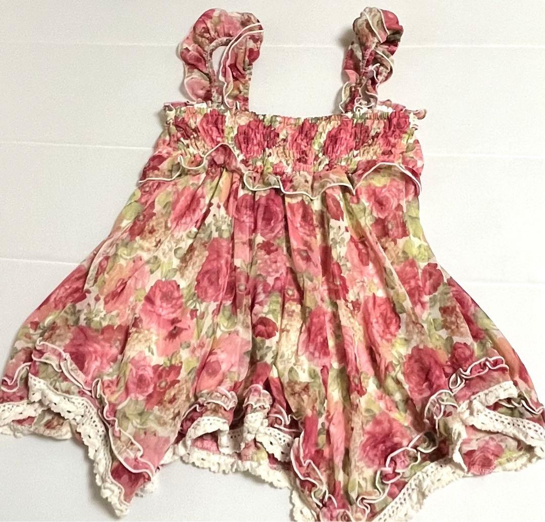 LIZLISA リズリサ 花柄シフォンキャミソール 希少品 平成 y2k ピンク