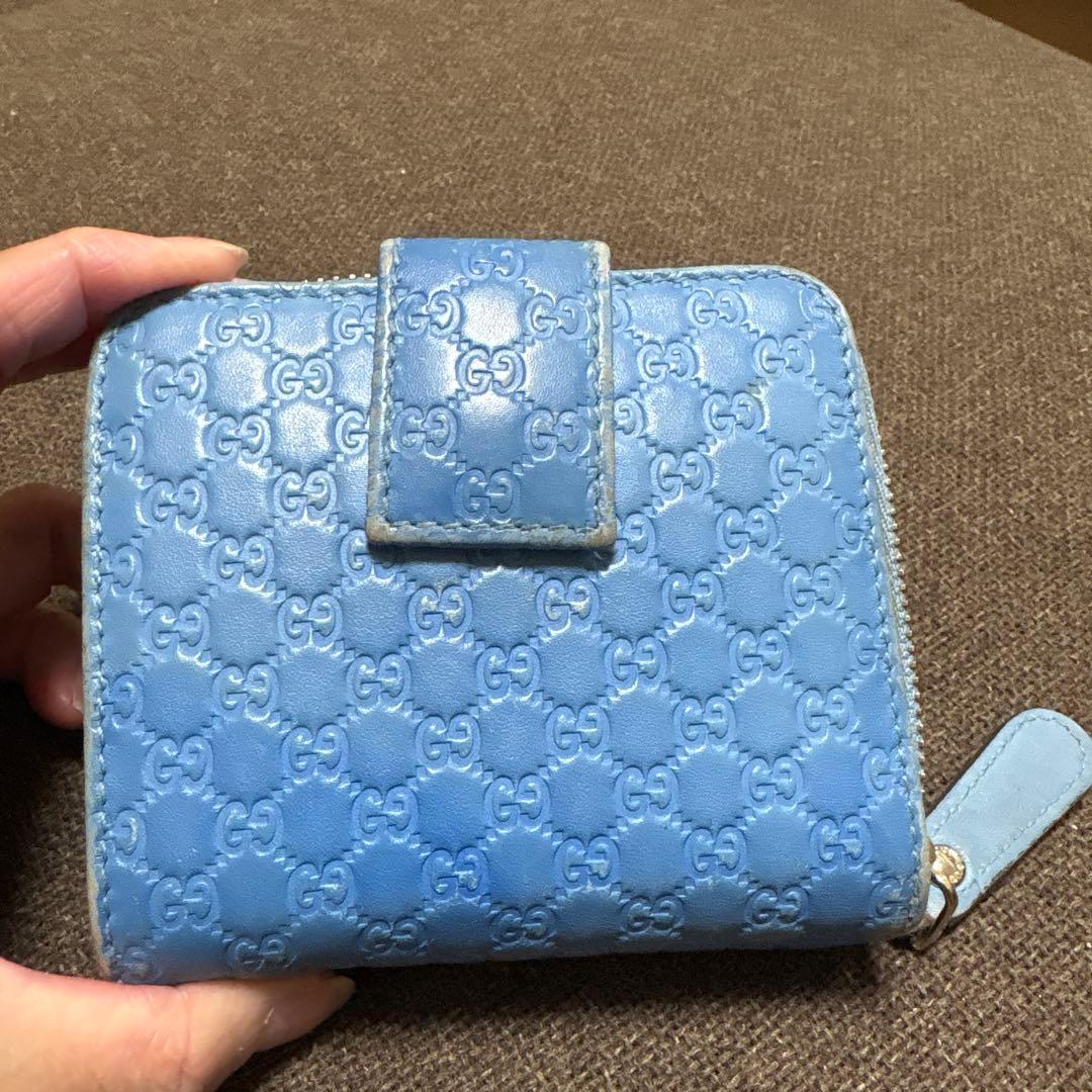 GUCCI 二つ折り財布 ブルー