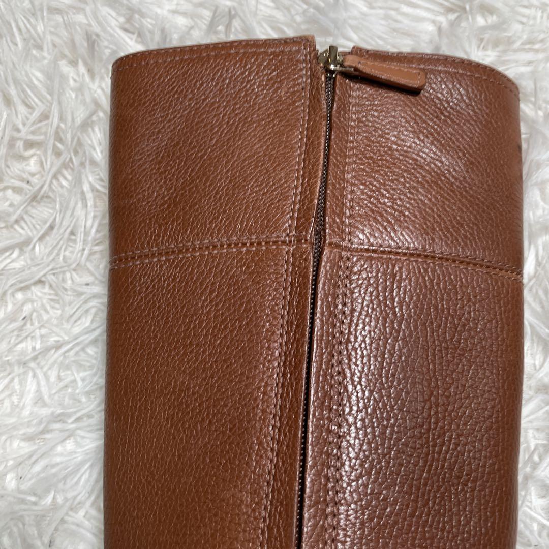 美品　トリーバーチ　ロングブーツ　シボ革　ブラウン　茶色　22.5cm