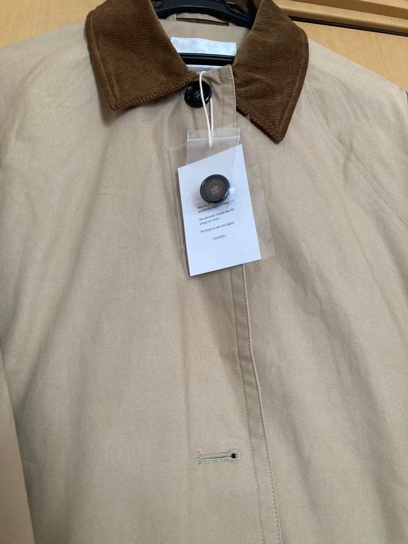 FASHIRU コーデュロイカラーステンカラーコートbeige