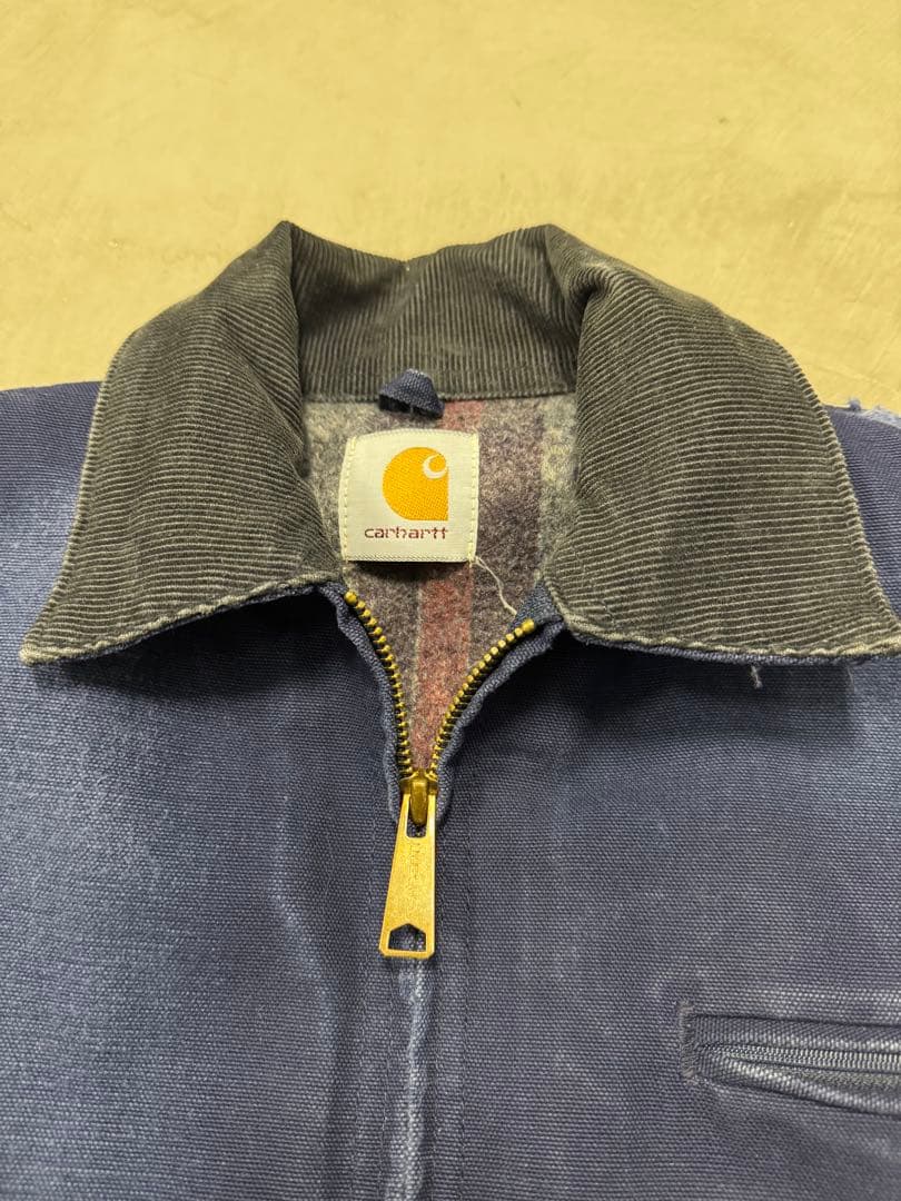 90s carhartt デトロイトジャケット ネイビー S-M程度