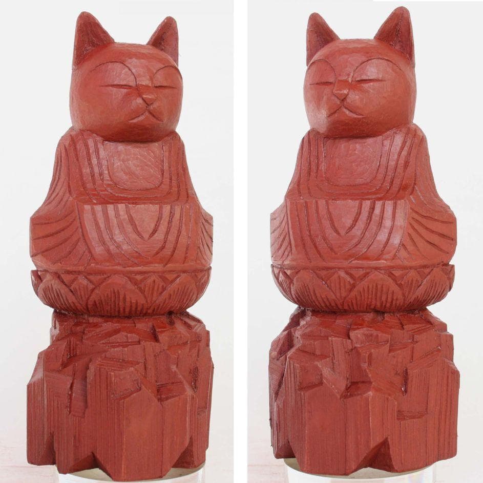 円空仏　猫如来・猫護法神セット