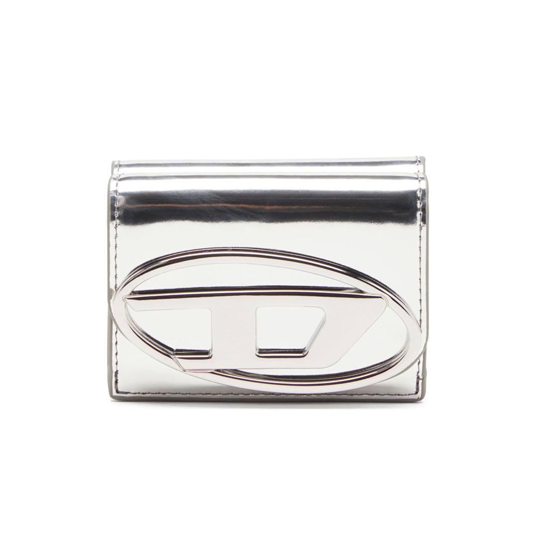 新品【DIESEL】シルバー三つ折り財布 箱付き