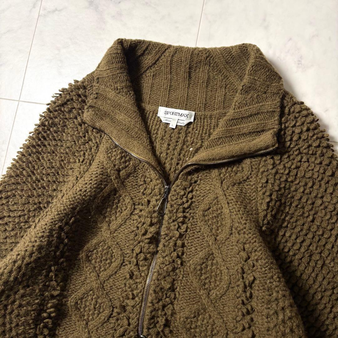 MaxMara SPORTMAX アルパカ混 Wジップ ニット ジャケット L