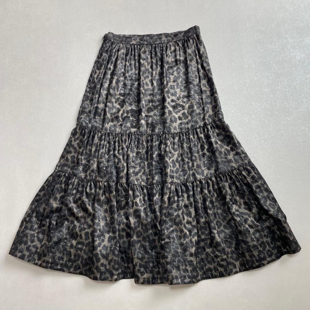 美品　エリオポール　レオパード　スカート　ティアード　フレア　浜島直子　はまじ