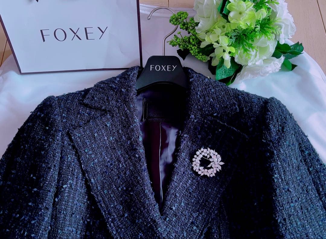 FOXEY 14万増産品入学入園スノーフレークジャッケト38 極美品rene