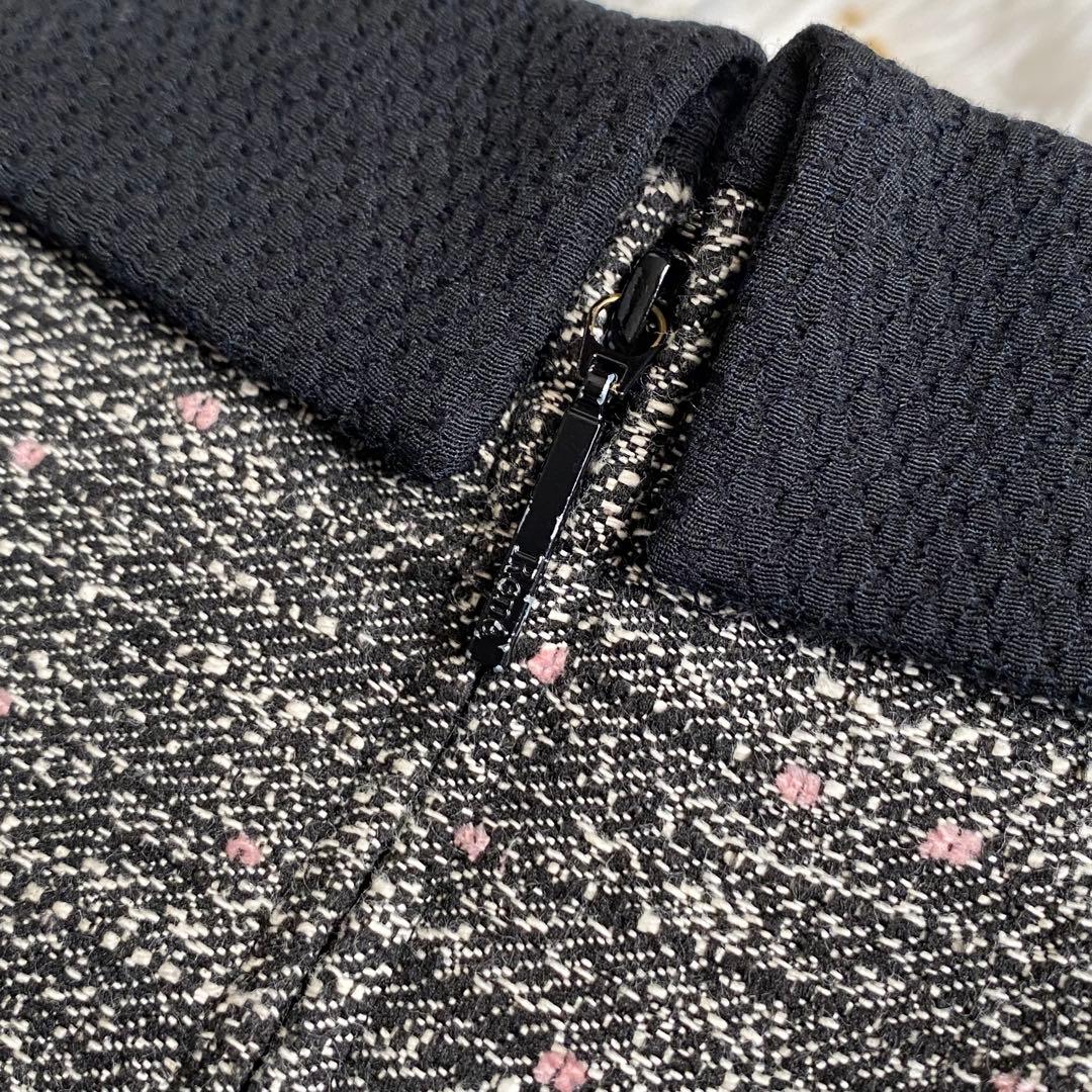 極美品✨Rene TISSUE社製 高級ミックスツイードワンピース ひざ丈 S
